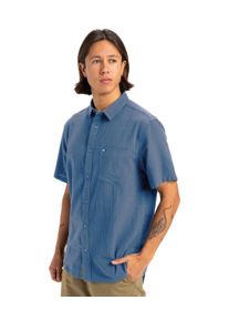 Quiksilver Herren Kurzarmhemd "TIME BOX", blau, sportlich, Gr. XXL, Obermaterial: 100% Baumwolle, Hemden