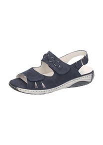 Waldläufer WALDLÄUFER Damen Riemchensandale "GARDA", Gr. 6,5, blau, Nubukleder, unifarben, klassisch, Schuhe, Sommerschuh, Sandalette, Keilabsatz, mit