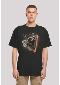 F4NT4STIC Herren T-Shirt "Marvel Guardians of the Galaxy Neon Rocket", schwarz, casual, Gr. 4XL, Obermaterial: 100% Baumwolle, Shirts, Print