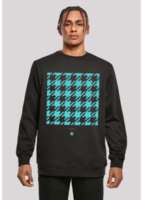 F4NT4STIC Herren Kapuzenpullover "Hahnentritt Karo blau", schwarz, casual, Gr. S, Obermaterial: 50% Baumwolle, 50% Polyester, Pullover, Print