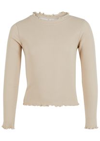 Urban Classics Mädchen Longsleeve "Urban Classics Damen Girls Short Rib Longsleeve", beige, klassisch, Gr. 158, unifarben, 97% Baumwolle, 3%