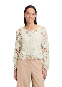 Betty Barclay Damen Strickpullover "Betty Barclay Lochstrick-Pullover mit U-Boot-Ausschnitt", weiß, feminin, Gr. 38, Strick, Obermaterial: 95%