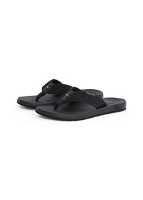 Tommy Hilfiger Herren Zehentrenner "MOLDED HILFIGER WEB BEACH SANDAL", Gr. 43, schwarz, Textil, Flechtoptik, sportlich, Schuhe, Sommerschuh, Flats,