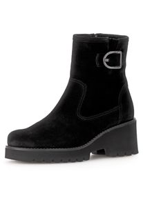 Gabor Damen Stiefelette "St.Tropez", Gr. 40, schwarz, Veloursleder, unifarben, modisch, Schuhe, Keilabsatz, Boots in bequemer Schuhweite G (= weit)