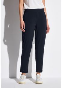 Street One Damen 7/8-Hose, blau, casual, Gr. 32, unifarben, Stoff, 95% Viskose, 5% Elasthan, Hosen, mit Elastikbund