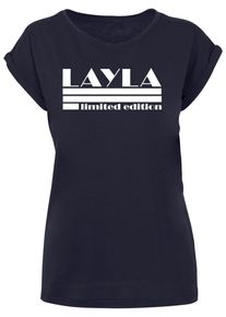Merchcode Herren T-Shirt "Merchcode Damen Ladies Layla - Limited Edition X T-Shirt", blau, casual, Gr. S, unifarben, 100% Baumwolle, Shirts