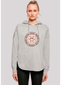 F4NT4STIC Damen Kapuzenpullover "Muttertag super müde Mama Retro Blumen", grau, casual, Gr. S, Obermaterial: 100% Baumwolle, Pullover, Premium