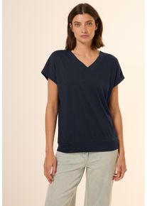 Cecil Damen T-Shirt, blau, casual, Gr. XL, unifarben, Web, Stoff, 50% Baumwolle, 50% Modal, Shirts, im soften Baumwoll-Mix