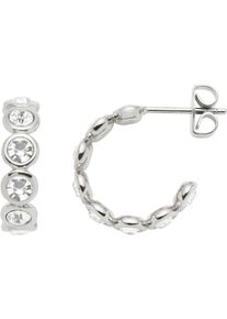 Leonardo Damen Paar Creolen "Ohrringe Cremona, 024338, 024339", Edelstahl, silber, Edelstahl, Ohrringe, mit Zirkonia (synth.)