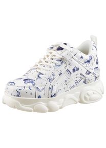 Buffalo Damen Plateausneaker, Gr. 37, weiß, Lederimitat, modisch, Schuhe, Chunky Sneaker, Schnürschuh, Halbschuh in coolem Design