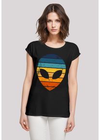 F4NT4STIC Damen T-Shirt "Alien Sonnenuntergang Retro", schwarz, casual, Gr. XXL, Obermaterial: 100% Baumwolle, Shirts, Premium Qualität