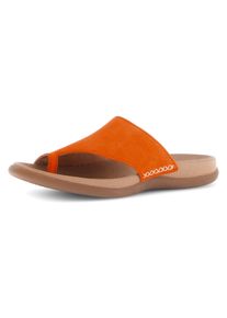Gabor Damen Dianette, Gr. 36, orange, Ziegenveloursleder, unifarben, casual, Schuhe, Keilabsatz, Sommerschuh, Bequemschuh mit Zehenring