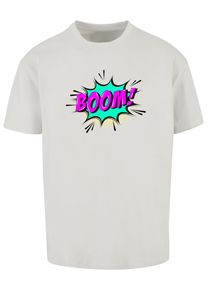 Merchcode Herren T-Shirt "Merchcode Herren BOOM Comic Heavy Oversized Tee", grau, casual, Gr. M, bedruckt, 100% Baumwolle, Shirts