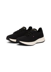 Tommy Hilfiger Damen Slip-On Sneaker "TH KNIT RUNNER", Gr. 38, schwarz, Textil, unifarben, sportlich, Schuhe, Freizeitschuh, Halbschuh, Schnürschuh