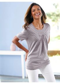 Classic Basics Damen Kurzarmshirt "Shirt", grau, Gr. 42, gemustert, mehrfarbig, 100% Baumwolle, Shirts
