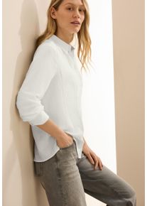 Cecil Damen Hemdbluse, weiß, casual, Gr. XL, unifarben, Strukturmuster, Web, Obermaterial: 56% Viskose, 43% Polyester, 1% Elasthan, Blusen, mit