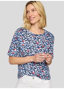 Rabe Damen T-Shirt, blau, casual, Gr. 40, gemustert, Web, Obermaterial: 50% Baumwolle, 50% Viskose, Shirts, gemustert und mit Viskose