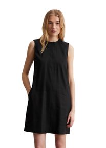 Marc O'Polo MARC O'POLO Damen Midikleid "aus Leinen-Viskose-Stretch", schwarz, Gr. 40, unifarben, Obermaterial: 55% Leinen, 42% Viskose, 3% Elasthan; Futter: