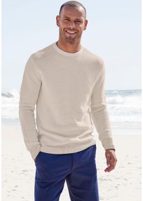 Herren Strickpullover, beige, casual, Gr. S, AUTHENTIC LE JOGGER, unifarben, Strick, Obermaterial: 100% Baumwolle, Pullover, mit Double-Layer Optik,
