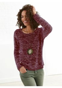 Casual Looks Damen Rundhalspullover "Pullover", rot, Gr. 40, meliert, 54% Baumwolle, 46% Polyacryl, Pullover