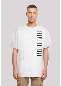 F4NT4STIC Herren T-Shirt "Take It Easy OVERSIZE TEE", weiß, casual, Gr. XS, Obermaterial: 100% Baumwolle, Shirts, Print