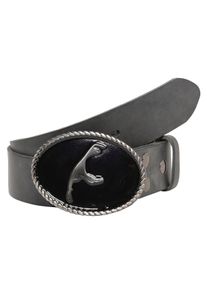 Damen Ledergürtel, grau, casual,modisch, Gr. 90, RETTUNGSRING BY SHOWROOM 019, unifarben, Leder, Gürtel, mit austauschbarer Schließe »Sylt Schwarz«