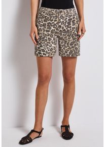 Street One Damen Comfort-fit-Jeansleo print washed, casual, Gr. 32, animal-print, Jeans, 81% Baumwolle, 17% Polyester, 2% Elasthan, Jeans, High Waist