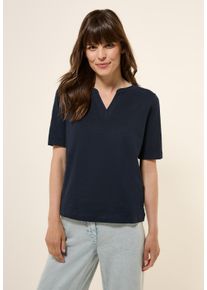 Cecil Damen T-Shirt, blau, casual, Gr. XXL, unifarben, Web, 100% Baumwolle , Shirts, aus reiner Baumwolle
