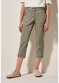 Cecil Damen Caprihose "Style New York", grau, casual, Gr. 36, unifarben, Web, Obermaterial: 98% Baumwolle, 2% Elasthan, Hosen, mit Knopfdetails am