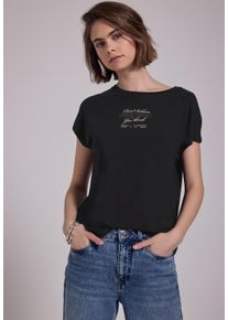 Damen Print-Shirt, schwarz, casual, Gr. 44, STREET ONE STUDIO, bedruckt, Stoff, 95% Viskose, 5% Elasthan, Shirts, mit Frontprint