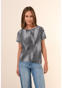 Cecil Damen T-Shirtvolcanic grau, casual, Gr. S, bedruckt, Stoff, 65% Polyester, 35% Viskose , Shirts, mit Elastiksaum