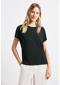 Street One Damen T-Shirtpine grove grün, casual, Gr. 38, unifarben, Stoff, 95% Viskose, 5% Elasthan, Shirts, aus strecthigem Viskosematerial