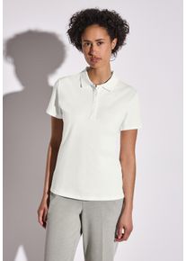 Street One Damen Poloshirt, weiß, casual, Gr. 34, unifarben, Web, 97% Baumwolle, 3% Elasthan, Shirts, aus Baumwolle mit Stretchante