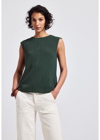 Street One Damen Stricktop, grün, casual, Gr. 38, unifarben, Strick, Obermaterial: 70% Baumwolle, 30% Polyester, Tops, mit Rundhals