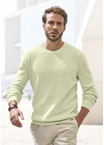 John Devin Herren Strickpullover, grün, casual, Gr. S, unifarben, Strick, Rippstrick, Obermaterial: 50% Baumwolle, 50% Polyacryl, Pullover, Pullover