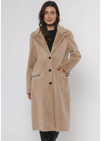 Rino & Pelle RINO & PELLE Damen Langmantel, beige, elegant, Gr. 44, unifarben, Obermaterial: 100% Polyester, Mäntel, in Kunstpelz-Optik