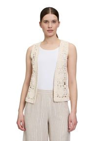 Cartoon Damen Strickjacke "Cartoon Sommerweste mit V-Ausschnitt", beige, modisch, Gr. 34, Obermaterial: 100% Baumwolle., Strickjacken, Material