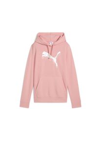 Puma Damen Hoodie "ESS METALLIC Hoodie Damen"pink fruit metallic silber, Gr. L, Obermaterial: 68% Baumwolle, 32% Polyester; Kapuzenfutter: 100%