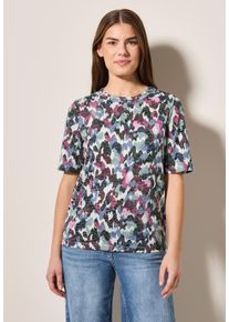 Cecil Damen T-Shirt, weiß, casual, Gr. M, bedruckt, Stoff, 65% Polyester, 35% Viskose, Shirts, aus softem Materialmix