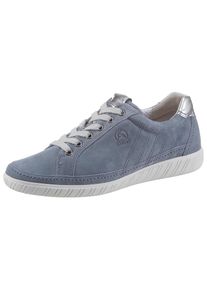 Gabor Damen Sneaker "YORK", Gr. 40, silber, Veloursleder, Lederimitat, kontrastfarbene Details, sportlich, Schuhe, in sportivem Look, Freizeitschuh,