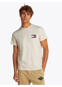 Tommy Jeans Herren T-Shirt "TJM SLIM ESSENTIAL FLAG TEE EXT"oat marl htr, casual, Gr. XXL, Single Jersey, Obermaterial: 100% Baumwolle, Shirts, Mit