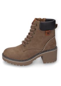 Damen Schnürstiefelette, Dockers by Gerli, Gr. 37, grau, Nubuklederimitat, klassisch, Schuhe, Winterstiefel, Hiking Boots, Schnürstiefel mit