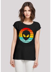 F4NT4STIC Damen T-Shirt "Alien Retro Sonnenuntergang", schwarz, casual, Gr. XXL, Obermaterial: 100% Baumwolle, Shirts, Premium Qualität