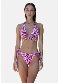 MODA MINX Damen Bikini-Hose "Wild Waikiki", bunt, Gr. L, Animalprint, 82% Polyamid, 18% Elasthan, Badehosen, mit seitlicher Bindung
