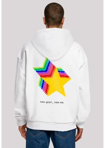 F4NT4STIC Herren Kapuzenpullover "SIlvester Party Happy People Only", weiß, casual, Gr. S, Obermaterial: 100% Baumwolle, Pullover, Print