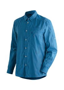 Maier Sports Herren Funktionshemd "Mats L/S", blau, Gr. 52, 97% Polyester, 3% Elasthan, Hemden, langarm Herrenhemd für Wandern, Reise und Freizeit