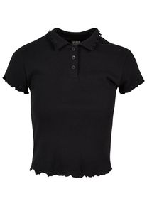 Urban Classics Herren T-Shirt "Urban Classics Damen Ladies Rib Polo Tee", schwarz, klassisch, Gr. XS, unifarben, 97% Baumwolle, 3% Elasthan, Shirts