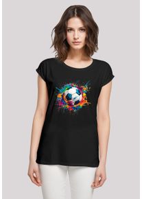 F4NT4STIC Damen T-Shirt "Bunte Fußball Grafik", schwarz, casual, Gr. XXL, Obermaterial: 100% Baumwolle, Shirts, Premium Qualität