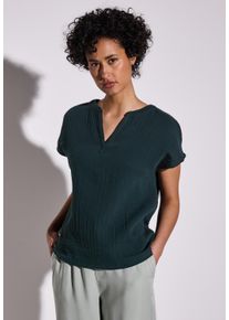 Street One Damen Hemdbluse, grün, casual, Gr. 36, unifarben, Web, 100% Baumwolle, Blusen, aus reiner Baumwolle