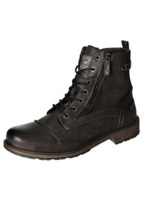 Mustang Shoes Herren Schnürboots, Gr. 41, grau, Lederimitat, klassisch, Schuhe, Herbstschuh, Schnürstiefel mit praktischer Anziehlasche
